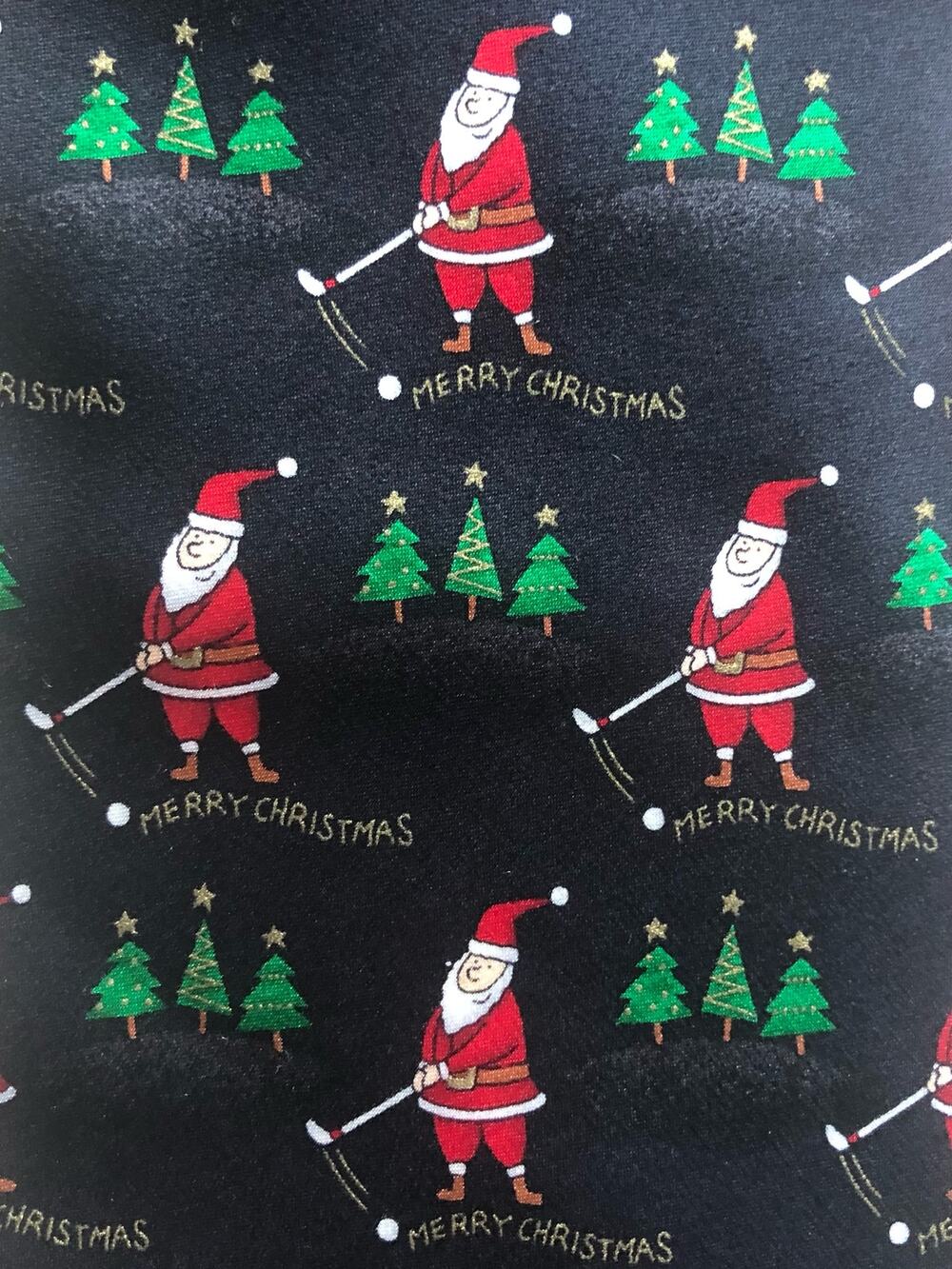 Hallmark Holiday Traditions Christmas Santa Golfing Golf Tie Black